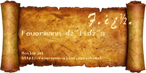 Feuermann Éliás névjegykártya